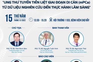 Hội thảo: UNG THƯ TUYẾN TIỀN LIỆT GIAI ĐOẠN DI CĂN (mPCa) TỪ DỮ LIỆU NGHIÊN CỨU ĐẾN THỰC HÀNH LÂM SÀNG